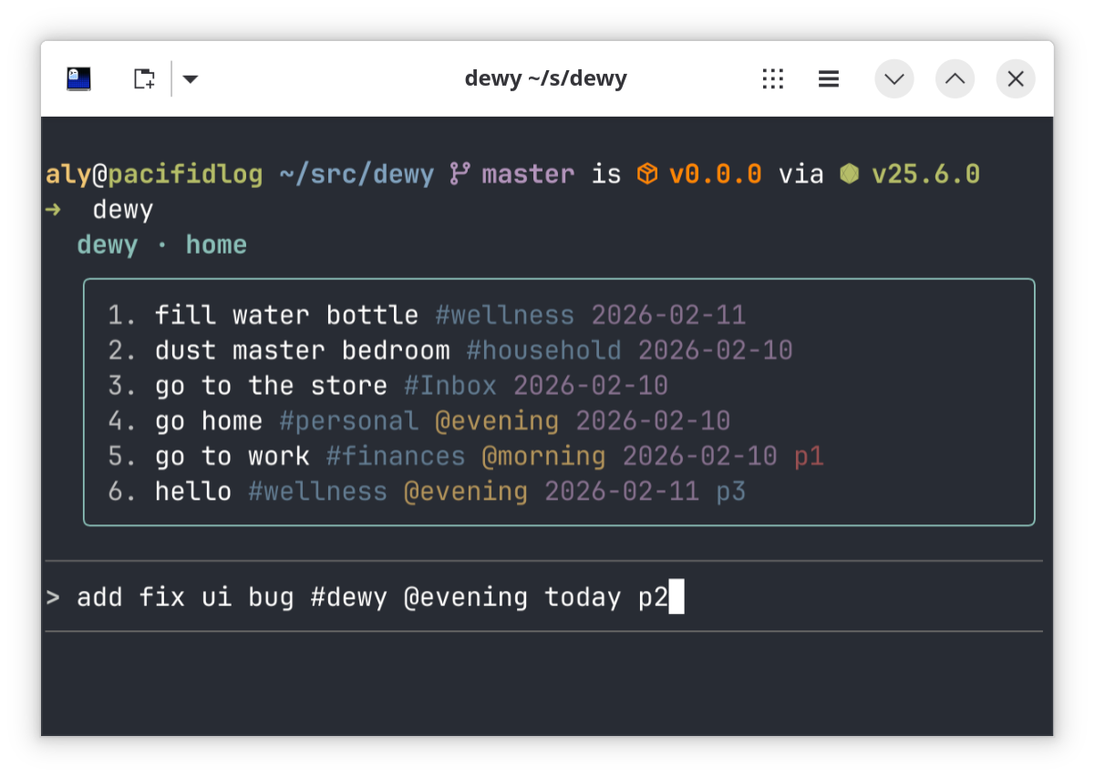 dewy screenshot