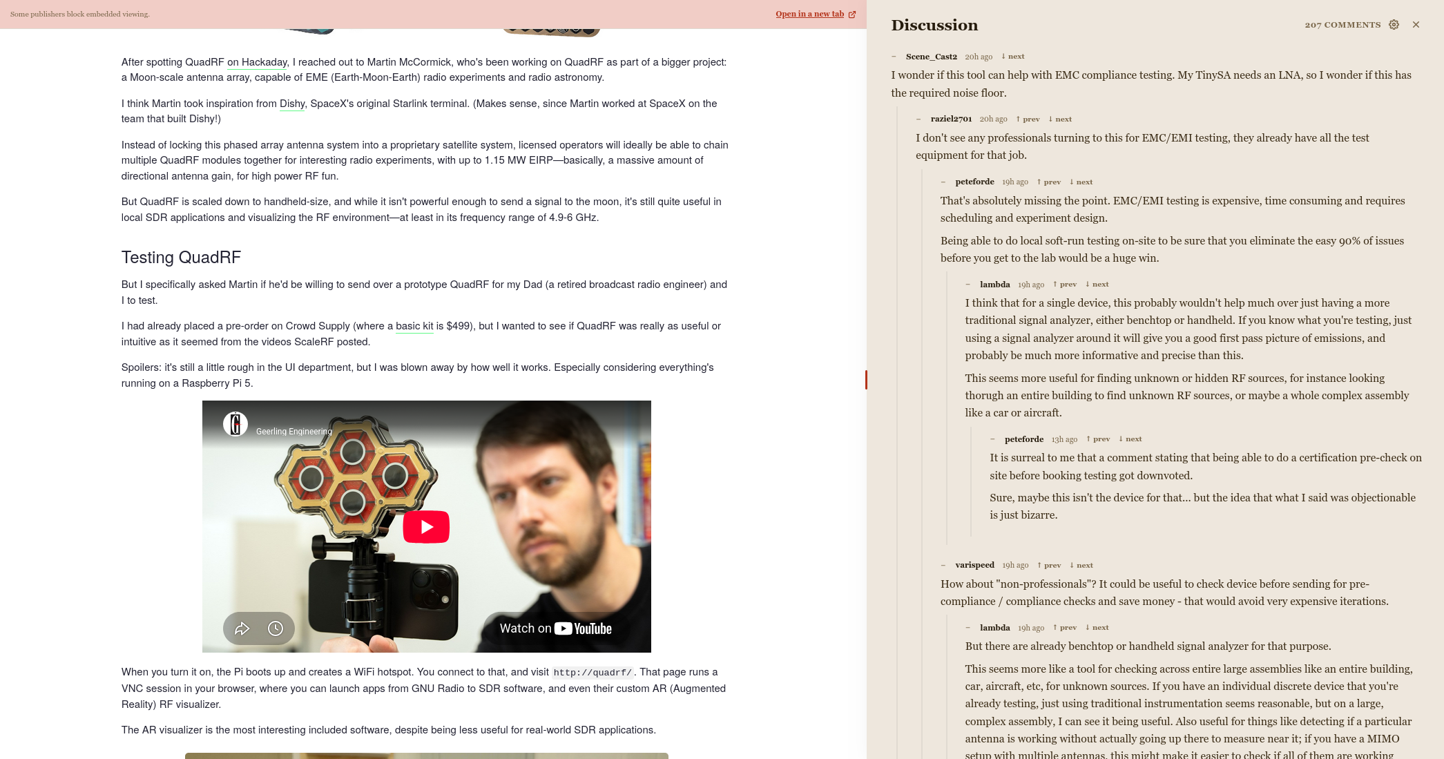 Threadline read-here split reader
